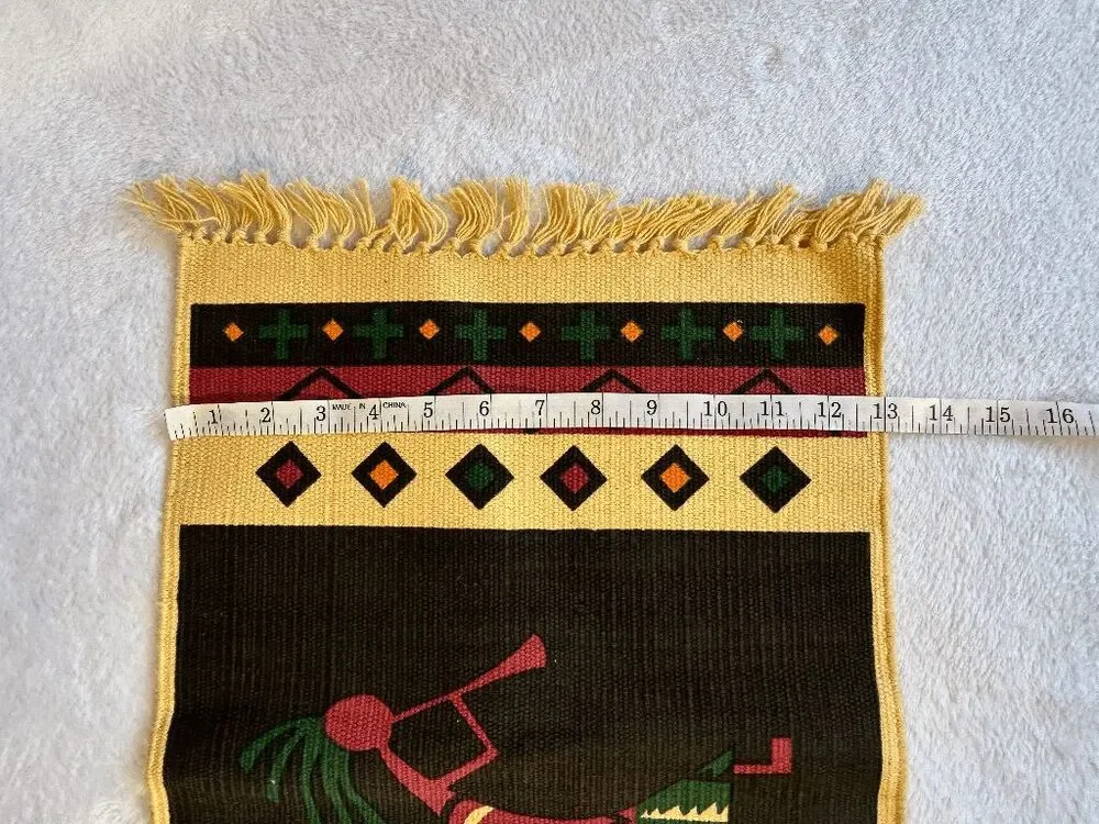 100% Cotton Southwestern Tapestry Placemat Set of Two, Kokopelli Flute Dancer